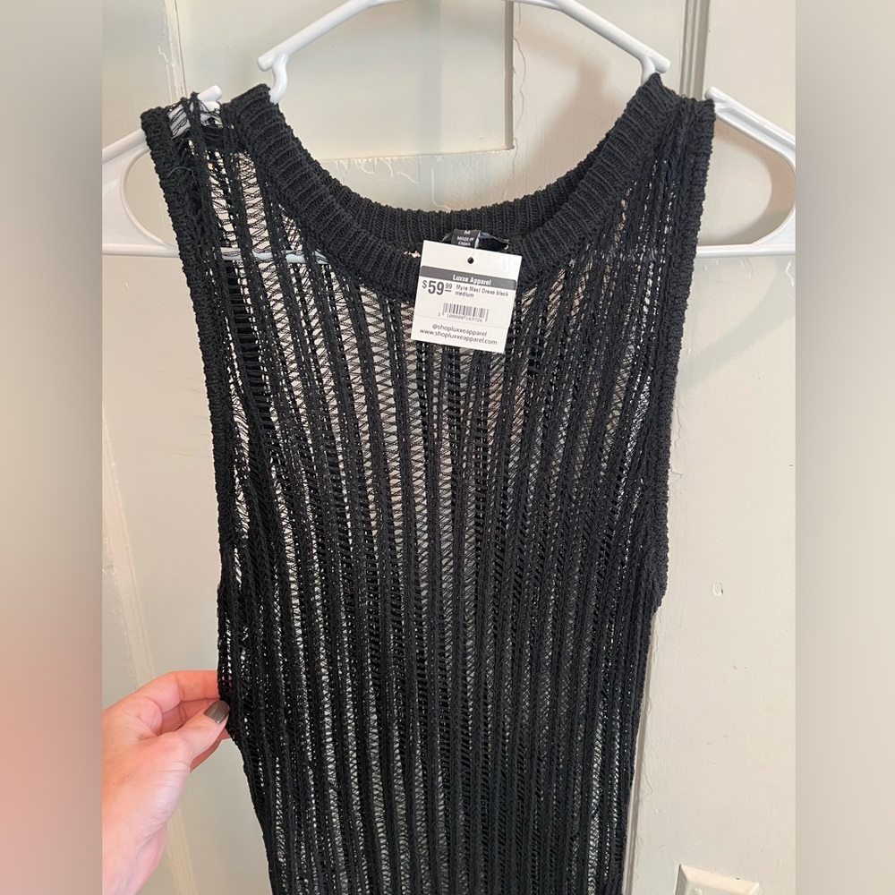 NWT Black mesh dress or swim cover